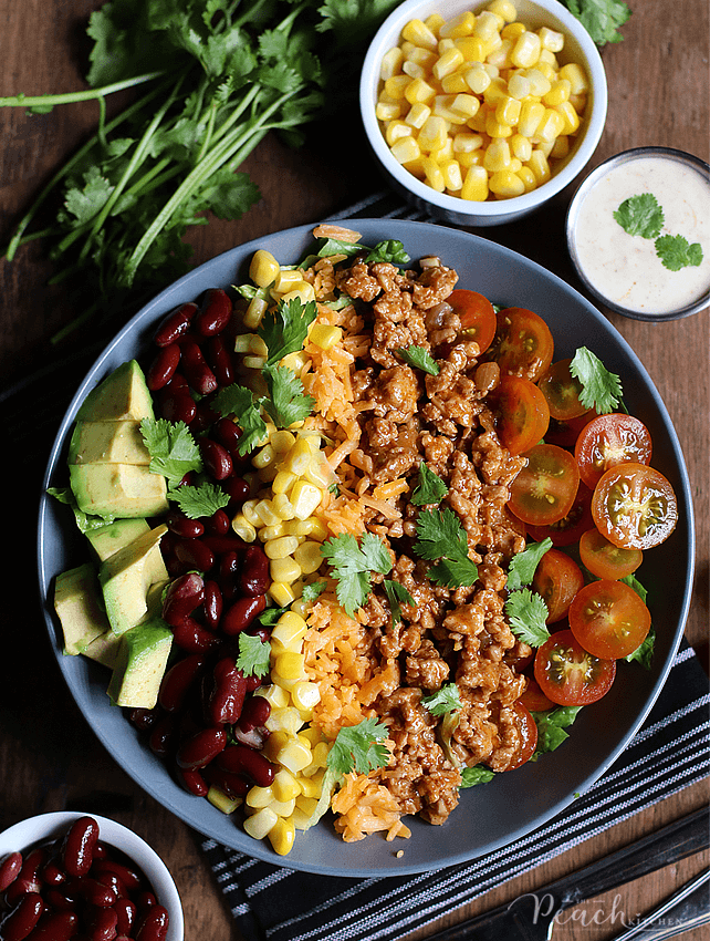 Ground Chicken Taco Salad The Peach Kitchen